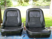 1967 Corvette Oem Survivor Black Leather Seats With Seat Tracks Used