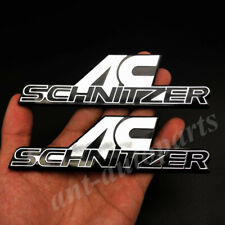 2pcs Ac Schnitzer Logo Chrome Car Trunk Rear Fender Badge Emblem Decal Sticker