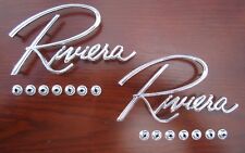 1963-1967 Buick Riviera Chrome Fender Scripts Pair Emblems Oem 1396144