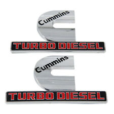 2x Chrome Cummins Turbo Diesel Emblem 3d Fender Door Badge 2500 3500 Nameplate