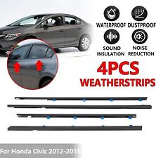 4pcs Weatherstrip Window Moulding Trim Seal Belt For Honda Civic Sedan 2012-2015