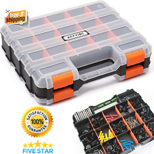 Double Side Storage Box Tools Organizer Durable For Screws Nuts Bolts Hardware