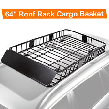 64 Universal Waterproof Black Roof Rack Cargo Carrier Luggage Hold Basket Suv