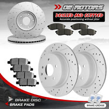 Front Rear Drilled Slotted Rotors Pads For Infiniti G25 G35 G37 M35 M37 Ex35