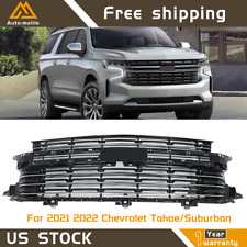 Front Bumper Center Grille Blackchrome Grill For Chevy Tahoesuburban 2021 2022