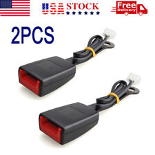 2pc Black 78 Car Front Seat Belt Buckle Socket Plug Connector W Warning Cable