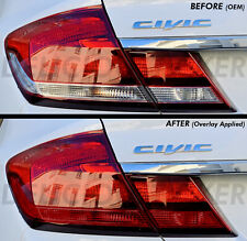 Red Tail Light Rear Signal Reverse Overlays Precut Tint 2013-2015 Civic Sedan