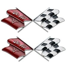 2x Fits 1968 - 1972 Corvette C3 Gas Door Emblem Cross Crossed Flags Badges
