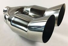 Exhaust Tip 2.25 Inlet Dual 3.00 Outlet 11.25 Long Slant Stainless Steel Wdtu