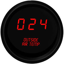 Universal Gauge Digital Outside Air Temperature Red Leds Black Bezel Usa Made