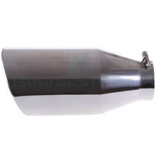Polished Stainless Bolt On Angle Cut Roll Exhaust Tip 4 Inlet 7 Outlet 15long