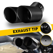 Car Auto Black Rear Dual Exhaust Pipe Tail Muffler Tip Throat Tailpipe Parts