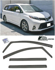 Jdm In-channel Style Side Vents Sun Shade Rain Visors For 11-20 Toyota Sienna