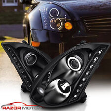 For 2003-2007 Projector Black Headlights Pair Led Halo For Infiniti G35 Coupe