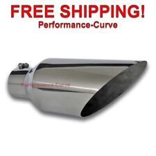 Diesel Stainless Steel Bolt On Exhaust Tip - 4 Inlet - 7 Outlet - 18 Long
