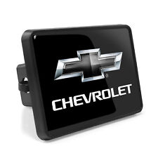 Chevrolet Black Logo Uv Graphic Black Metal Plate On Abs Plastic Tow Hitch Cover