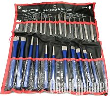 New 28pc Punch Chisel Set Cold Taper Center Pin Metal Steel Punch W Pouch
