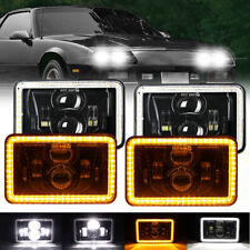 Fit Chevrolet Camaro Iroc-z 1982-1992 4pc 4x6 Led Headlight Hilo Beam Halo Drl