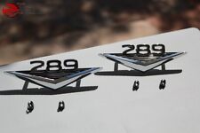 64-66 Mustang 289 V Script Fender Emblem Ornament Pair Stud Mount W Clips Chrome