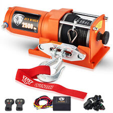 2500lbs Electric Winch Synthetic Rope Off-road 12v 40ft Atv Truck Towing Trailer