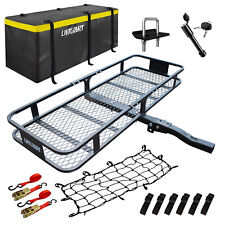 500lbs Folding Hitch Mounted Cargo Carrier Luggage Basket Black Fits 2 Receiver