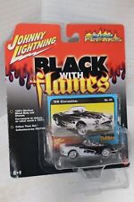 1958 Chevy Corvette  2006 Johnny Lightning Black With Flames 164 Die-cast