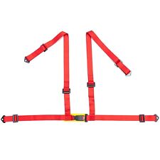 2 X Universal Red 4 Point Buckle Racing Seat Belt Harness