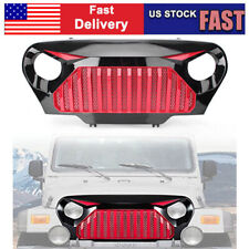 Car Front Gladiator W Mesh Grill Grille For Jeep Wrangler Tj 1997-2006 98 99 00