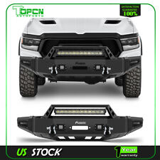 For 2019-2021 Ram 1500 Front Bumper W Winch Plate Led Lights D-rings Kit