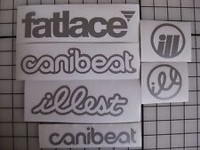 6 Sticker Pack1 Silver Vinyl Decal Fatlace Illest Canibeat Jdm Drift Race Car
