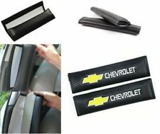 New 2x Carbon Look Embroidery Seat Belt Cover Shoulder Pads For Chevy