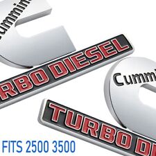 2pcs For Cummins Turbo Diesel Fender Emblems Badge Fits For Ram 2500 3500 Chrome