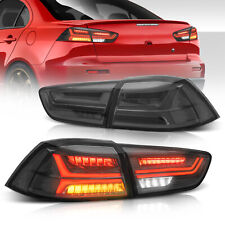 2x Smoked Led Tail Lights Rear Lamps For 08-17 Mitsubishi Lancer Evo Lhrh Side