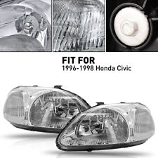 Chrome Housing Headlight Clear Corner Signal Lamp For 96-98 Honda Civic Ejemek