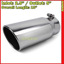 Angled 12 Inch 2.5 Inlet 5 Outlet Stainless Truck 202903 Bolt On Exhaust Tip