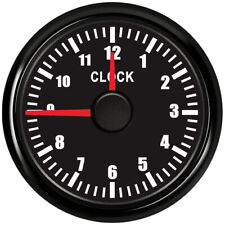 52mm Clock Gauge 12hours Waterproof Black For Car Marine Truck Red Led Usa Stock