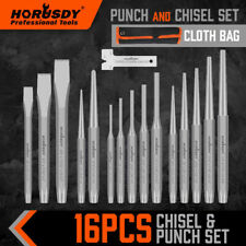 17pc Punch And Chisel Set Taperpincenter Punch Cold Chisels With Cloth Bag H-h