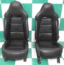 Note 14 C7 Coupe Black Leather Power Driver Passenger Bucket Seats Pair 2x