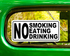 No Smoking Eating Drinking Decal Bogo 2 Stickers Truck Window Business Office