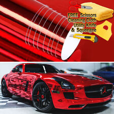 24 X 60 Red Chrome Mirror Vinyl Film Wrap Sticker Decal Stretchable 2ft X 5ft