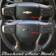 Matte Black Steering Wheel Bowtie Overlay Chevy Silverado 2014-2024 Precut Decal