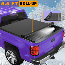 1x 5.5ft Soft Roll Up Tonneau Cover W Led For 2000-04 Dodge Dakota Truck Bed