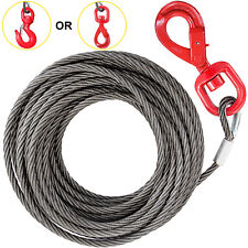 Wire Rope Winch Cable 38 X 75 Self Locking Swivel Hook Tow Truck Flatbed