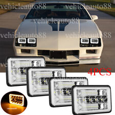 Fit Chevrolet Camaro Z28 1982 1983 1984 1985 1986-1992 4pcs 4x6 Led Headlights