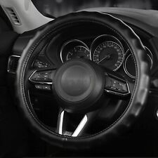 For Toyota Car Genuine Leather Steering Wheel Cover Medium 14.5-15.5 Black Us
