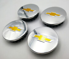 Set Of 4 66mm Chrome Wheel Center Hub Caps Emblem Logo For Chevrolet 9595010