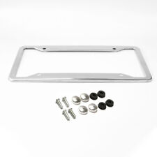 Chrome Stainless Steel License Plate Frame Tag Cover Metal With Screw Caps Us