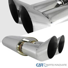 Dual Slant Tip 3 Outlet Dtm Style High Flow Sport Racing Muffler Exhaust System