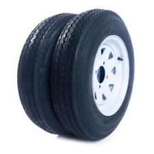 2pcs 5.30-12 Trailer Tires Rims 530-12 5.30 X 12 Lrb 4 Lug White Spoke Wheel