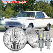 2pcs For Dodge Dart 1964-1976 Dot 7 Inch Round Led Headlights Hi-lo Sealed Beam